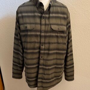 Kuhl Men's Military Green Striped Shirt Jacket